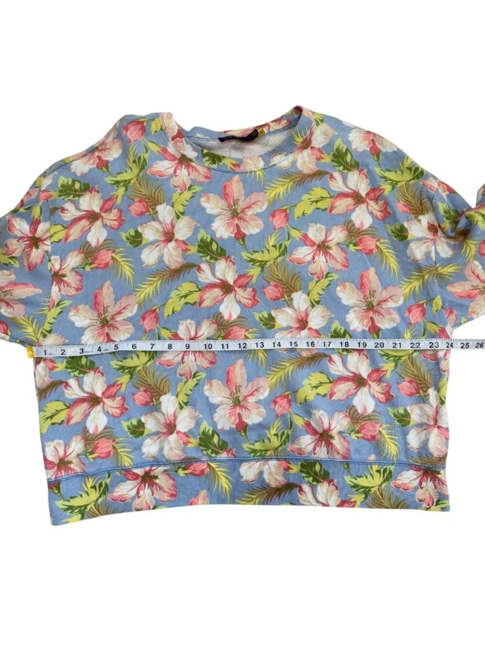 Polo Ralph Lauren Women Size L  Floral Sweatshirt Pullover Tropical Cotton - Picture 6 of 8